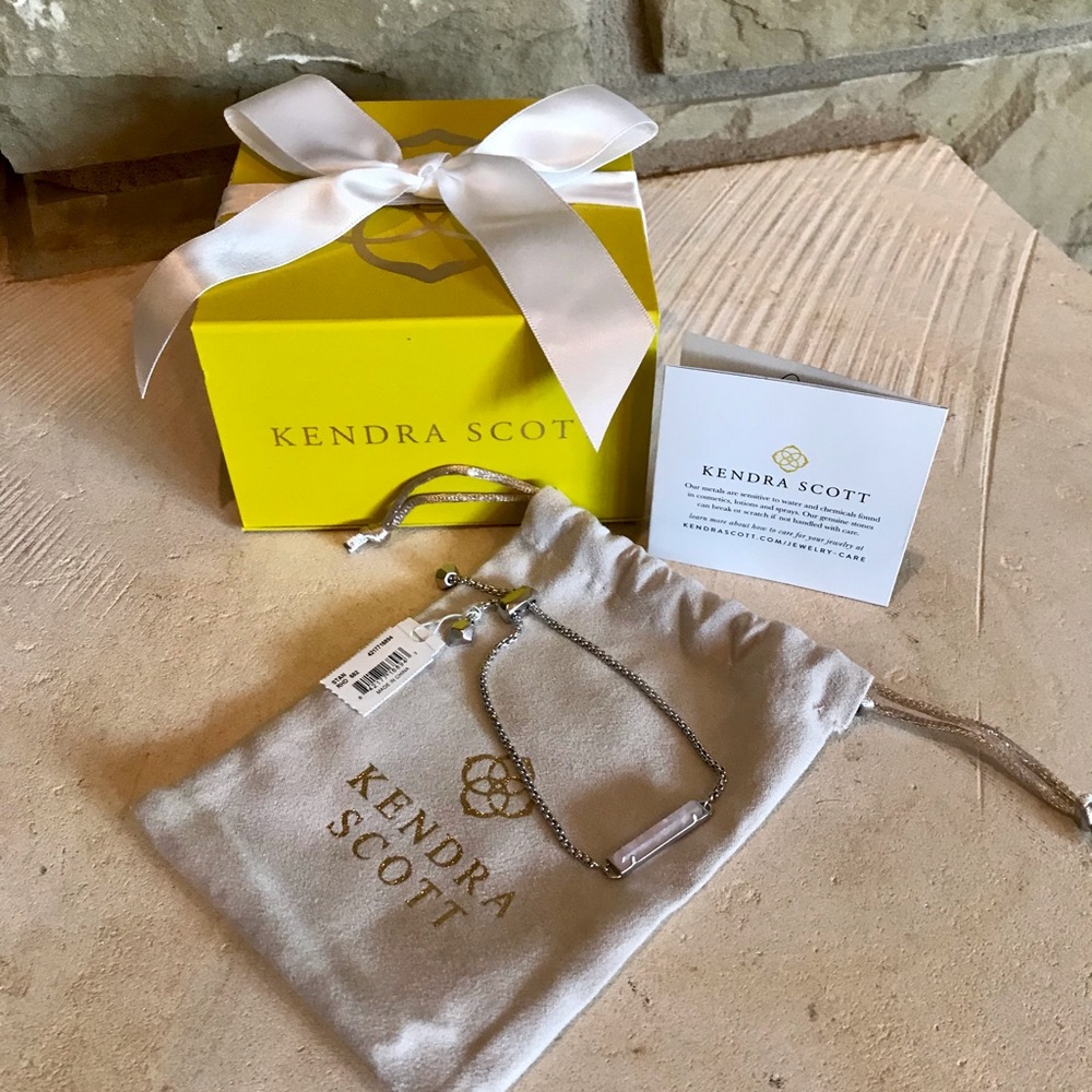 NWT Kendra Scott Rose Quartz Stan Silver bracelet